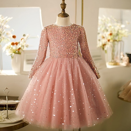 Kids Girls' Party Dress Ruched Mesh A Line Dress Party Sequins Pink Light Brown Cotton Maxi Long Sleeve Princess Cute Dresses Fall Summer Regular Fit 3-12 Years
Kids Girls' Party Dress Ruched Mesh A Line Dress Party Sequins Pink Light Brown Cotton Maxi Long Sleeve Princess Cute Dresses Fall Summer Regular Fit 3-12 Years