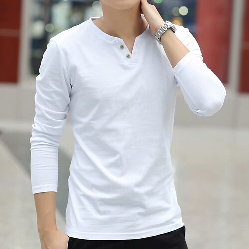 Men's Henley Shirt T shirt Tee Solid Color Henley Street Casual Button-Down Long Sleeve Tops Cotton Basic Casual Classic Big and Tall Green White Black
Men's Henley Shirt T shirt Tee Solid Color Henley Street Casual Button-Down Long Sleeve Tops Cotton Basic Casual Classic Big and Tall Green White Black