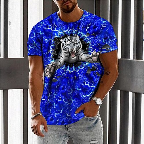 Men's Unisex T shirt Tee Tiger Graphic Prints Crew Neck Blue 3D Print Outdoor Street Short Sleeve Print Clothing Apparel Sports Designer Casual Big and Tall / Summer / Summer
Men's Unisex T shirt Tee Tiger Graphic Prints Crew Neck Blue 3D Print Outdoor Street Short Sleeve Print Clothing Apparel Sports Designer Casual Big and Tall / Summer / Summer
