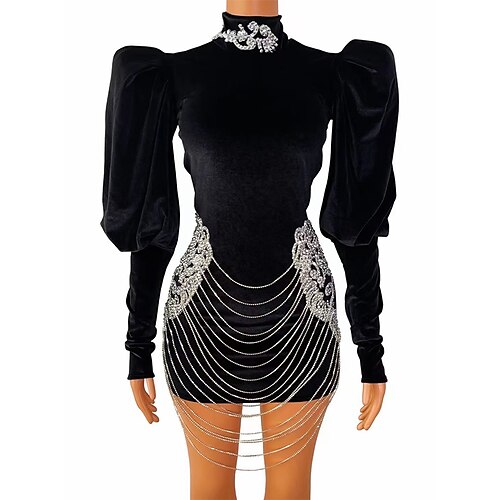 Danseklær Eksotiske danseklær Kjole Krystall / Rhinestone Dame Ytelse Langermet Spandex
Danseklær Eksotiske danseklær Kjole Krystall / Rhinestone Dame Ytelse Langermet Spandex