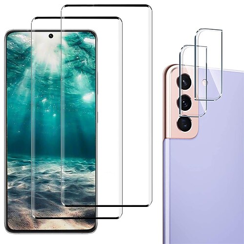 4 pcs Phone Front & Camera Lens Protector For Samsung S21 Plus S21 Ultra S21 S20 S20 Plus Tempered Glass High Definition (HD) 9H Hardness Ultra Thin Phone Accessory
4 pcs Phone Front & Camera Lens Protector For Samsung S21 Plus S21 Ultra S21 S20 S20 Plus Tempered Glass High Definition (HD) 9H Hardness Ultra Thin Phone Accessory