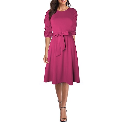 Per donna Abito casual Abito da chiesa Vestito longuette Blu Fucsia Verde Manica a 3/4 Colore puro Lacci Estate Primavera Girocollo Elegante 2023 S M L XL XXL
Per donna Abito casual Abito da chiesa Vestito longuette Blu Fucsia Verde Manica a 3/4 Colore puro Lacci Estate Primavera Girocollo Elegante 2023 S M L XL XXL