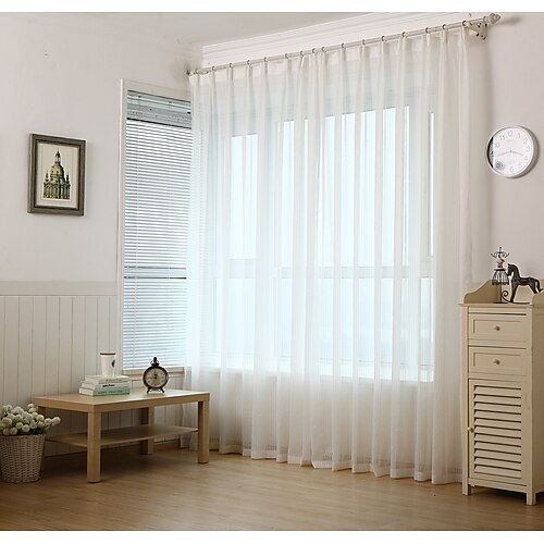 1 Panel White Sheer Strip Curtain Window Drapes Clear Curtain Basic Panel Voile to Light Filtering Airy for Bedroom Living Room
1 Panel White Sheer Strip Curtain Window Drapes Clear Curtain Basic Panel Voile to Light Filtering Airy for Bedroom Living Room