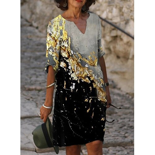 Women's Shift Dress Midi Dress Green Blue Yellow Half Sleeve Floral Print Fall Spring Autumn V Neck 2022 S M L XL XXL 3XL
Women's Shift Dress Midi Dress Green Blue Yellow Half Sleeve Floral Print Fall Spring Autumn V Neck 2022 S M L XL XXL 3XL