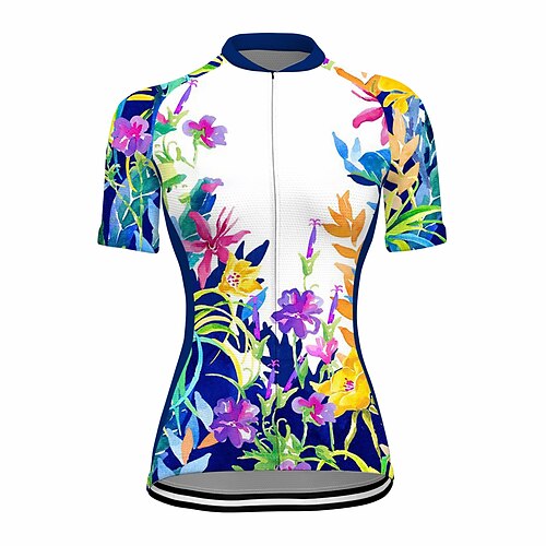21Grams Women's Cycling Jersey Short Sleeve Bike Top with 3 Rear Pockets Mountain Bike MTB Road Bike Cycling Breathable Quick Dry Moisture Wicking Reflective Strips White Floral Botanical Polyester
21Grams Women's Cycling Jersey Short Sleeve Bike Top with 3 Rear Pockets Mountain Bike MTB Road Bike Cycling Breathable Quick Dry Moisture Wicking Reflective Strips White Floral Botanical Polyester