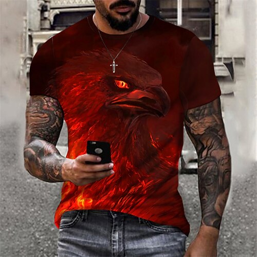 Men's T shirt Tee Animal Eagle Crew Neck Red 3D Print Outdoor Street Short Sleeve Print Clothing Apparel Sports Fashion Sportswear Casual / Summer / Spring / Summer
Men's T shirt Tee Animal Eagle Crew Neck Red 3D Print Outdoor Street Short Sleeve Print Clothing Apparel Sports Fashion Sportswear Casual / Summer / Spring / Summer