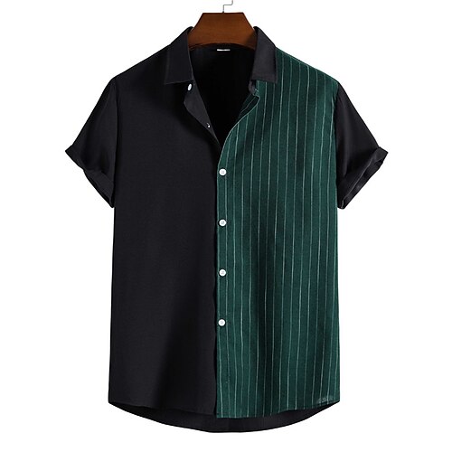 Camisa masculina listrada turndown street casual estampa de botão para baixo manga curta tops moda casual respirável confortável camisas pretas de verão
Camisa masculina listrada turndown street casual estampa de botão para baixo manga curta tops moda casual respirável confortável camisas pretas de verão