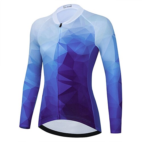 21Grams Women's Cycling Jersey Long Sleeve Bike Top with 3 Rear Pockets Mountain Bike MTB Road Bike Cycling Breathable Quick Dry Moisture Wicking Reflective Strips Blue Gradient Polyester Spandex
21Grams Women's Cycling Jersey Long Sleeve Bike Top with 3 Rear Pockets Mountain Bike MTB Road Bike Cycling Breathable Quick Dry Moisture Wicking Reflective Strips Blue Gradient Polyester Spandex
