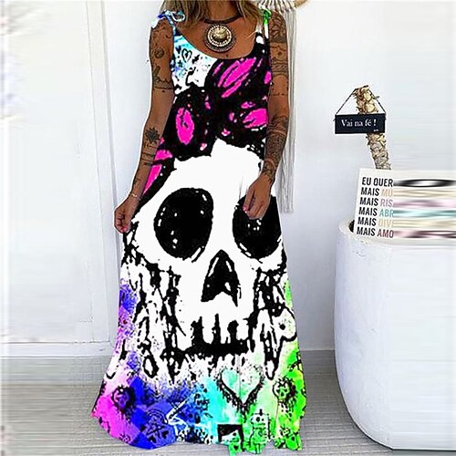 Vestido slip de halloween para mujer maxi vestido largo verde negro gris beige sin mangas estampado calavera esqueleto estampado primavera verano cuello redondo elegante casual moderno suelto 2022 s
Vestido slip de halloween para mujer maxi vestido largo verde negro gris beige sin mangas estampado calavera esqueleto estampado primavera verano cuello redondo elegante casual moderno suelto 2022 s