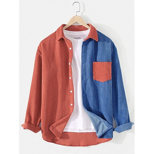 Men's Shirt Overshirt Corduroy Shirt Color Block Long Sleeve Street Daily Tops Basic Fashion Casual Comfortable Fall
Men's Shirt Overshirt Corduroy Shirt Color Block Long Sleeve Street Daily Tops Basic Fashion Casual Comfortable Fall