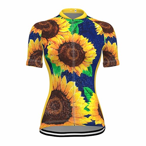 21Grams Women's Cycling Jersey Short Sleeve Bike Top with 3 Rear Pockets Mountain Bike MTB Road Bike Cycling Breathable Quick Dry Moisture Wicking Reflective Strips Yellow Floral Botanical Polyester
21Grams Women's Cycling Jersey Short Sleeve Bike Top with 3 Rear Pockets Mountain Bike MTB Road Bike Cycling Breathable Quick Dry Moisture Wicking Reflective Strips Yellow Floral Botanical Polyester