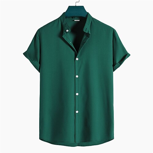 Men's Shirt Solid Color Stand Collar Street Casual Button-Down Short Sleeve Tops Casual Fashion Breathable Comfortable Blue White Black Summer Shirts
Men's Shirt Solid Color Stand Collar Street Casual Button-Down Short Sleeve Tops Casual Fashion Breathable Comfortable Blue White Black Summer Shirts