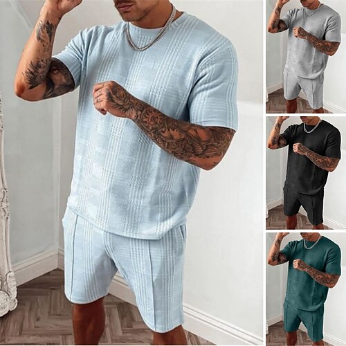 Men's Tracksuit Sweatsuit 2 Piece Drawstring Crew Neck Plaid Checkered Sport Athleisure Outfit Set Clothing Suit Short Sleeve Breathable Moisture Wicking Soft Sweat Out Gym Workout Running Jogging
Men's Tracksuit Sweatsuit 2 Piece Drawstring Crew Neck Plaid Checkered Sport Athleisure Outfit Set Clothing Suit Short Sleeve Breathable Moisture Wicking Soft Sweat Out Gym Workout Running Jogging