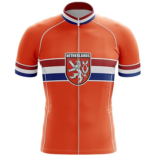 21Grams Men's Cycling Jersey Short Sleeve Bike Top with 3 Rear Pockets Mountain Bike MTB Road Bike Cycling Breathable Quick Dry Moisture Wicking Reflective Strips Orange Blue Graphic Stripes
21Grams Men's Cycling Jersey Short Sleeve Bike Top with 3 Rear Pockets Mountain Bike MTB Road Bike Cycling Breathable Quick Dry Moisture Wicking Reflective Strips Orange Blue Graphic Stripes