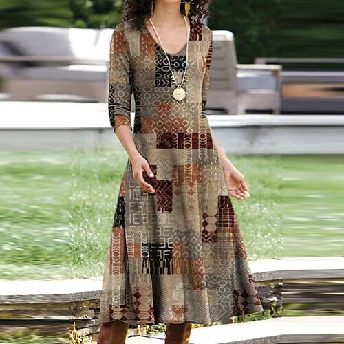 Dame Hverdagskjole Swing Kjole Midikjole Gul Lysegrøn Blå 3/4-ærmer Blomstret Trykt mønster Sommer Forår V-hals Stilfuld Løstsiddende 2023 S M L XL XXL 3XL 4XL 5XL
Dame Hverdagskjole Swing Kjole Midikjole Gul Lysegrøn Blå 3/4-ærmer Blomstret Trykt mønster Sommer Forår V-hals Stilfuld Løstsiddende 2023 S M L XL XXL 3XL 4XL 5XL