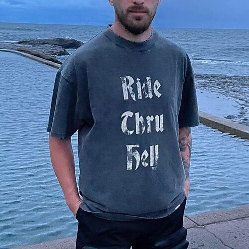 Men's T shirt Tee Letter Graphic Prints Vintage Crew Neck Black Casual Daily Short Sleeve Print Clothing Apparel Sports Fashion Lightweight Big and Tall / Summer
Men's T shirt Tee Letter Graphic Prints Vintage Crew Neck Black Casual Daily Short Sleeve Print Clothing Apparel Sports Fashion Lightweight Big and Tall / Summer