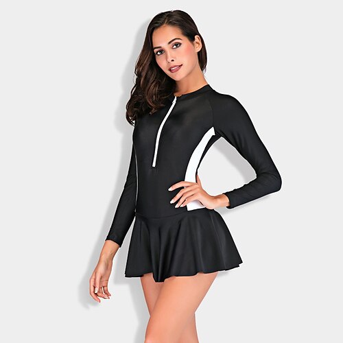 Women's Rashguard Swimsuit UV Sun Protection Breathable Quick Dry Long Sleeve Swimwear Bathing Suit Front Zip Swimming Surfing Water Sports Patchwork Autumn / Fall Spring Summer / Stretchy
Women's Rashguard Swimsuit UV Sun Protection Breathable Quick Dry Long Sleeve Swimwear Bathing Suit Front Zip Swimming Surfing Water Sports Patchwork Autumn / Fall Spring Summer / Stretchy
