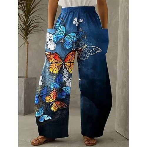 Women's Pants Trousers Straight Blue Mid Waist 3D Print Casual Daily Full Length Butterfly S M L XL XXL / Loose Fit
Women's Pants Trousers Straight Blue Mid Waist 3D Print Casual Daily Full Length Butterfly S M L XL XXL / Loose Fit