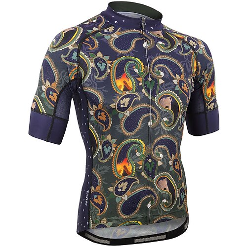 21Grams Men's Cycling Jersey Short Sleeve Bike Top with 3 Rear Pockets Mountain Bike MTB Road Bike Cycling Breathable Quick Dry Moisture Wicking Reflective Strips Yellow Sky Blue Dark Navy Paisley
21Grams Men's Cycling Jersey Short Sleeve Bike Top with 3 Rear Pockets Mountain Bike MTB Road Bike Cycling Breathable Quick Dry Moisture Wicking Reflective Strips Yellow Sky Blue Dark Navy Paisley