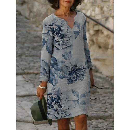 Women's Shift Dress Ash Navy Green Long Sleeve Floral Print Winter Fall Autumn V Neck Winter Dress Fall Dress 2022 S M L XL XXL XXXL 4XL
Women's Shift Dress Ash Navy Green Long Sleeve Floral Print Winter Fall Autumn V Neck Winter Dress Fall Dress 2022 S M L XL XXL XXXL 4XL