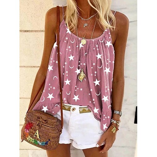 Women's Tank Top Shirt Green Blue Pink Galaxy Ruffle Print Sleeveless Holiday Weekend Streetwear Casual Round Neck Regular S / 3D Print
Women's Tank Top Shirt Green Blue Pink Galaxy Ruffle Print Sleeveless Holiday Weekend Streetwear Casual Round Neck Regular S / 3D Print