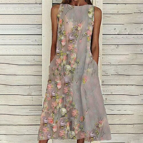 Women's A Line Dress Midi Dress Pink Sleeveless Floral Pocket Print Spring Summer Crew Neck Stylish Elegant Casual 2022 S M L XL XXL 3XL
Women's A Line Dress Midi Dress Pink Sleeveless Floral Pocket Print Spring Summer Crew Neck Stylish Elegant Casual 2022 S M L XL XXL 3XL