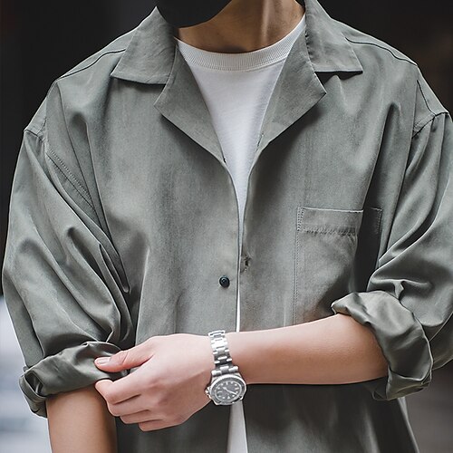 camisa de hombre de color sólido turndown street casual con botones de manga larga tops casual verde claro caqui camisas de verano
camisa de hombre de color sólido turndown street casual con botones de manga larga tops casual verde claro caqui camisas de verano