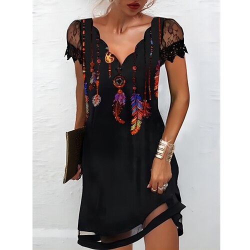Women's Shift Dress Mini Dress Black Short Sleeve Color Block Print Spring Summer V Neck 2022 S M L XL XXL XXXL
Women's Shift Dress Mini Dress Black Short Sleeve Color Block Print Spring Summer V Neck 2022 S M L XL XXL XXXL