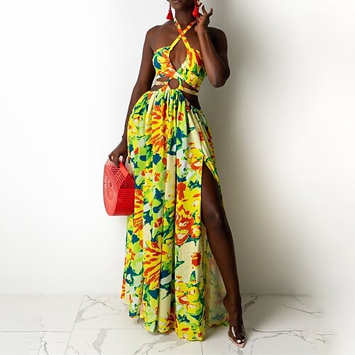 Women's Dress Set Two Piece Dress Swing Dress Long Dress Maxi Dress Green Blue Gold Sleeveless Floral Backless Spring Summer Halter Neck Hot Weekend Loose Fit 2022 S M L XL
Women's Dress Set Two Piece Dress Swing Dress Long Dress Maxi Dress Green Blue Gold Sleeveless Floral Backless Spring Summer Halter Neck Hot Weekend Loose Fit 2022 S M L XL