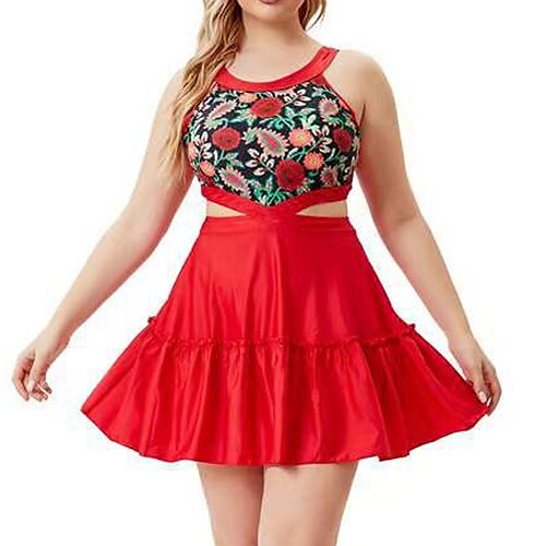 Mujer Bañadores Tankini 2 piezas Talla Grande Traje de baño Espalda Abierta Estampado para bustos grandes Floral Rojo Cabestro Cuchara Trajes de baño nuevo Vacaciones Moda / Sensual / Moderno
Mujer Bañadores Tankini 2 piezas Talla Grande Traje de baño Espalda Abierta Estampado para bustos grandes Floral Rojo Cabestro Cuchara Trajes de baño nuevo Vacaciones Moda / Sensual / Moderno