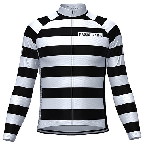 21Grams Men's Cycling Jersey Long Sleeve Bike Top with 3 Rear Pockets Mountain Bike MTB Road Bike Cycling Breathable Quick Dry Moisture Wicking Reflective Strips Black White Stripes Polyester Spandex
21Grams Men's Cycling Jersey Long Sleeve Bike Top with 3 Rear Pockets Mountain Bike MTB Road Bike Cycling Breathable Quick Dry Moisture Wicking Reflective Strips Black White Stripes Polyester Spandex