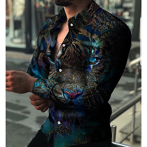 Men's Shirt 3D Print Tiger Animal Collar Casual Daily 3D Print Button-Down Long Sleeve Regular Fit Tops Casual Fashion Comfortable Green Blue Purple / Sports
Men's Shirt 3D Print Tiger Animal Collar Casual Daily 3D Print Button-Down Long Sleeve Regular Fit Tops Casual Fashion Comfortable Green Blue Purple / Sports