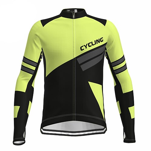 21Grams Men's Cycling Jersey Long Sleeve Bike Top with 3 Rear Pockets Mountain Bike MTB Road Bike Cycling Warm Moisture Wicking Reflective Strips Back Pocket Green Purple Yellow Color Block Polyester
21Grams Men's Cycling Jersey Long Sleeve Bike Top with 3 Rear Pockets Mountain Bike MTB Road Bike Cycling Warm Moisture Wicking Reflective Strips Back Pocket Green Purple Yellow Color Block Polyester