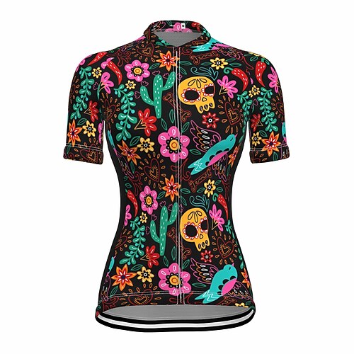 21Grams Women's Cycling Jersey Short Sleeve Bike Top with 3 Rear Pockets Mountain Bike MTB Road Bike Cycling Breathable Quick Dry Moisture Wicking Reflective Strips Black Floral Botanical Polyester
21Grams Women's Cycling Jersey Short Sleeve Bike Top with 3 Rear Pockets Mountain Bike MTB Road Bike Cycling Breathable Quick Dry Moisture Wicking Reflective Strips Black Floral Botanical Polyester