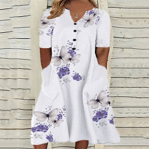 Women's Plus Size Casual Dress Floral V Neck Print Short Sleeve Fall Spring Casual Knee Length Dress Causal Daily Dress
Women's Plus Size Casual Dress Floral V Neck Print Short Sleeve Fall Spring Casual Knee Length Dress Causal Daily Dress