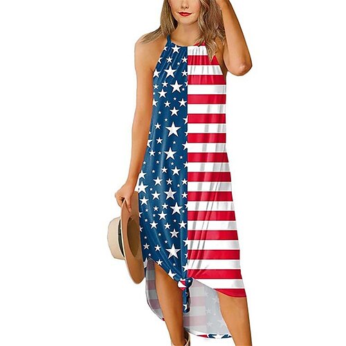 Women's Slip Dress Midi Dress Blue Red Navy Blue Sleeveless Flag Plus High Low Spring Summer Crew Neck Modern 2022 S M L XL XXL 3XL 4XL 5XL
Women's Slip Dress Midi Dress Blue Red Navy Blue Sleeveless Flag Plus High Low Spring Summer Crew Neck Modern 2022 S M L XL XXL 3XL 4XL 5XL