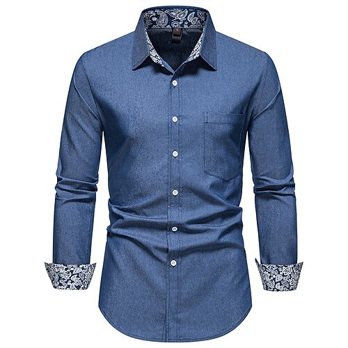 Men's Shirt Dress Shirt Solid Color Turndown Blue Light Blue Outdoor Street Long Sleeve Button-Down Clothing Apparel Fashion Casual Classic Comfortable
Men's Shirt Dress Shirt Solid Color Turndown Blue Light Blue Outdoor Street Long Sleeve Button-Down Clothing Apparel Fashion Casual Classic Comfortable
