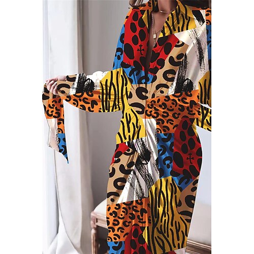Women's Shirt Dress Sheath Dress Long Dress Maxi Dress Blue Red Brown Long Sleeve Leopard Button Winter Fall Autumn Shirt Collar Modern Winter Dress Fall Dress Loose Fit 2022 S M L XL XXL 3XL
Women's Shirt Dress Sheath Dress Long Dress Maxi Dress Blue Red Brown Long Sleeve Leopard Button Winter Fall Autumn Shirt Collar Modern Winter Dress Fall Dress Loose Fit 2022 S M L XL XXL 3XL