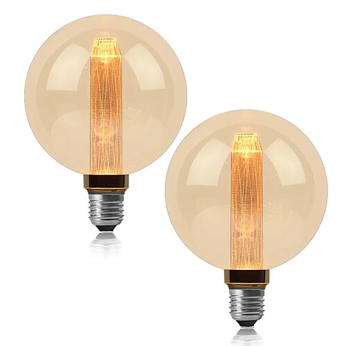 

G95 Guide Light Bulbs Vintage Edison LED Light 3W 220V 110V E26/E27 Base Warm White 2200K Replacement Bulbs for Wall Sconces Lights Pendant Light Amber Warm & Squirrel Cage 1PC 2PCS 4PCS