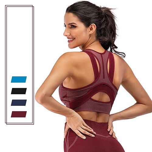 Women's Sports Bra Medium Support Summer Open Back Removable Pad Fashion Black Fuchsia Nylon Yoga Fitness Gym Workout Bra Top Sport Activewear Breathable Quick Dry Comfortable Stretchy Slim / Spandex
Women's Sports Bra Medium Support Summer Open Back Removable Pad Fashion Black Fuchsia Nylon Yoga Fitness Gym Workout Bra Top Sport Activewear Breathable Quick Dry Comfortable Stretchy Slim / Spandex