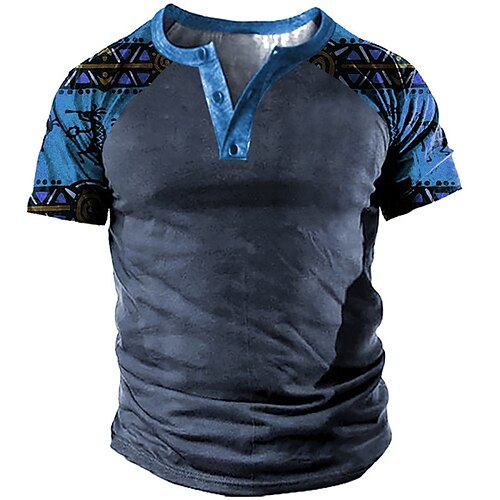 Men's T shirt Tee Henley Shirt Tee Graphic Color Block Henley Blue 3D Print Casual Daily Short Sleeve Button-Down Print Clothing Apparel Vintage Sports Fashion Big and Tall / Summer / Summer
Men's T shirt Tee Henley Shirt Tee Graphic Color Block Henley Blue 3D Print Casual Daily Short Sleeve Button-Down Print Clothing Apparel Vintage Sports Fashion Big and Tall / Summer / Summer