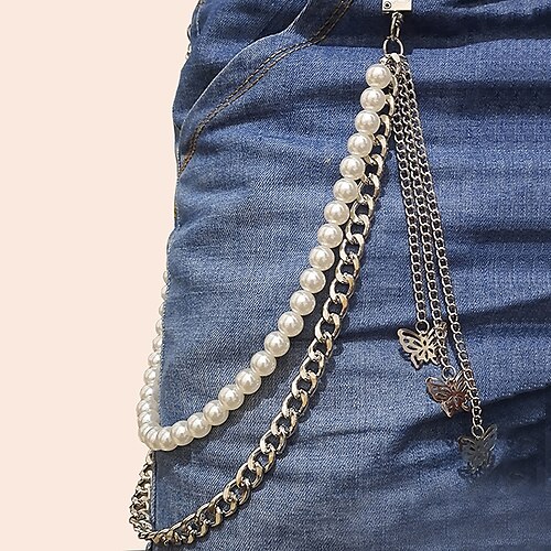 Women's Unisex Pants Chain Wallet Chain Pocket Chain Metal Chain Buckle Free Bead Pearl Decor Casual Classic Party Daily Silver
Women's Unisex Pants Chain Wallet Chain Pocket Chain Metal Chain Buckle Free Bead Pearl Decor Casual Classic Party Daily Silver