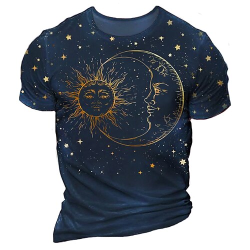 Men's Unisex T shirt Tee Moon Sun Graphic Prints Crew Neck Navy Blue 3D Print Outdoor Street Short Sleeve Print Clothing Apparel Sports Designer Casual Big and Tall / Summer / Summer
Men's Unisex T shirt Tee Moon Sun Graphic Prints Crew Neck Navy Blue 3D Print Outdoor Street Short Sleeve Print Clothing Apparel Sports Designer Casual Big and Tall / Summer / Summer