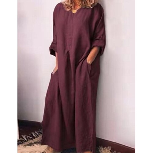 Women's Shift Dress Long Dress Maxi Dress Green Red Gray 3/4 Length Sleeve Pure Color Patchwork Fall Spring Crew Neck Basic Loose Fit 2022 S M L XL XXL 3XL 4XL 5XL
Women's Shift Dress Long Dress Maxi Dress Green Red Gray 3/4 Length Sleeve Pure Color Patchwork Fall Spring Crew Neck Basic Loose Fit 2022 S M L XL XXL 3XL 4XL 5XL