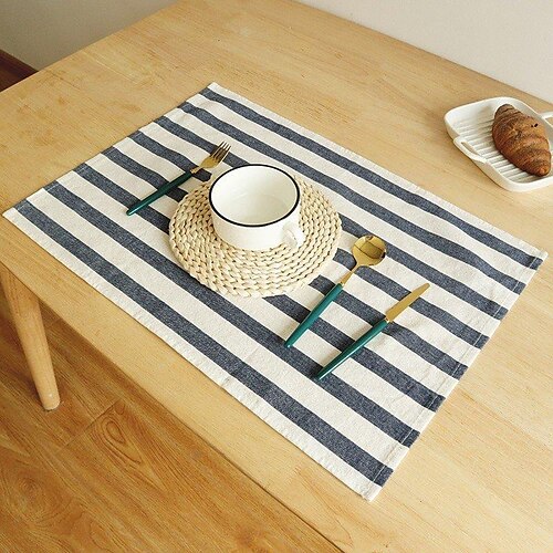 Placemat White Blue for Dining Table,Cotton Blend Placemat Table Mats Plaid Non Slip Woven Crossweave Heat Resistant Washable Durable
Placemat White Blue for Dining Table,Cotton Blend Placemat Table Mats Plaid Non Slip Woven Crossweave Heat Resistant Washable Durable