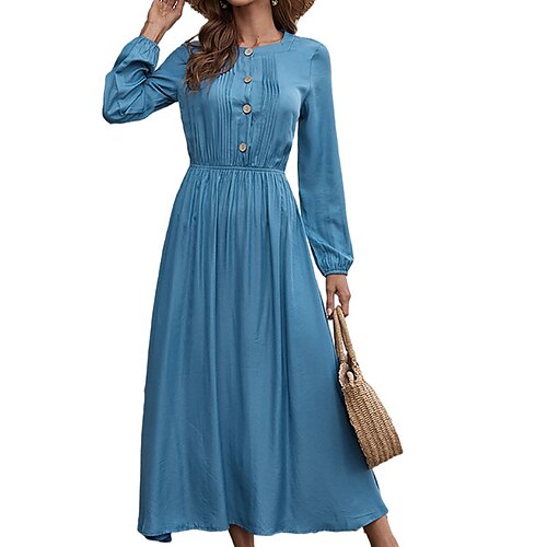 Women's Casual Dress Swing Dress Long Dress Maxi Dress Blue Long Sleeve Pure Color Ruched Winter Fall Autumn Crew Neck Winter Dress Fall Dress Loose Fit 2022 S M L XL XXL
Women's Casual Dress Swing Dress Long Dress Maxi Dress Blue Long Sleeve Pure Color Ruched Winter Fall Autumn Crew Neck Winter Dress Fall Dress Loose Fit 2022 S M L XL XXL