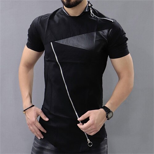 Hombre Camiseta Retazos Cuello Barco Negro Casual Diario Manga Corta Ropa Algodón Deportes Moda Ligeras Grande y alto / Verano
Hombre Camiseta Retazos Cuello Barco Negro Casual Diario Manga Corta Ropa Algodón Deportes Moda Ligeras Grande y alto / Verano