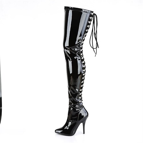 Women's Boots Daily Beach Sexy Boots Stripper Boots Heel Boots Over The Knee Boots Pumps Round Toe Closed Toe PU Leather Zipper Solid Colored Matte Black Black
Women's Boots Daily Beach Sexy Boots Stripper Boots Heel Boots Over The Knee Boots Pumps Round Toe Closed Toe PU Leather Zipper Solid Colored Matte Black Black