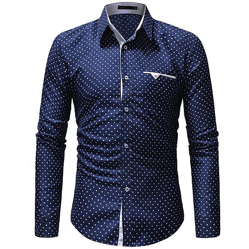 Men's Dress Shirt Polka Dot Turndown Blue White Print Outdoor Street Long Sleeve Button-Down Print Clothing Apparel Cotton Business Classic / Summer / Spring / Summer / Work
Men's Dress Shirt Polka Dot Turndown Blue White Print Outdoor Street Long Sleeve Button-Down Print Clothing Apparel Cotton Business Classic / Summer / Spring / Summer / Work