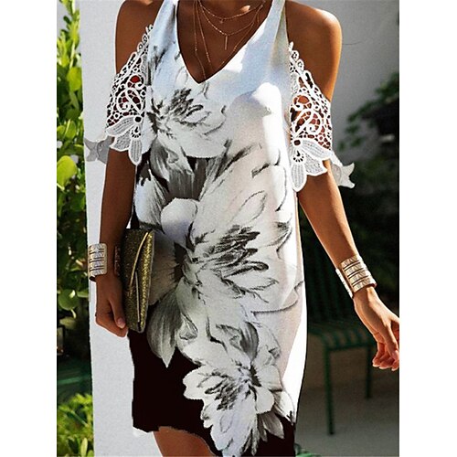 Women's Shift Dress Short Mini Dress Green White Half Sleeve Floral Hollow Out Print Spring Summer Round Neck Stylish Casual Modern 2022 S M L XL XXL 3XL
Women's Shift Dress Short Mini Dress Green White Half Sleeve Floral Hollow Out Print Spring Summer Round Neck Stylish Casual Modern 2022 S M L XL XXL 3XL